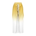 thumbnail image 5 of Bowake Pantalon Large Femme Taille Haute à Cordon Plissé Rayé Mode Dégradé, 5 of 5