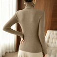 thumbnail image 5 of Hearthz Turtleneck Sweater Women Ribbed Mock Neck Fitted Long Sleeve Shirt Women Basic Spring Winter Women Tops, 5 of 5