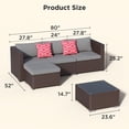 thumbnail image 6 of Lofka 5 Pieces Patio Furniture Set with Wicker Sofa and Tempered Glass Table for Outdoor | Backyard in Gray, 6 of 13