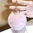 thumbnail image 4 of LLavero de piel de conejo Artificial para mujer, llavero con bola de felpa esponjosa, decoración para llaves de coche, bolso de mano, 4 of 5