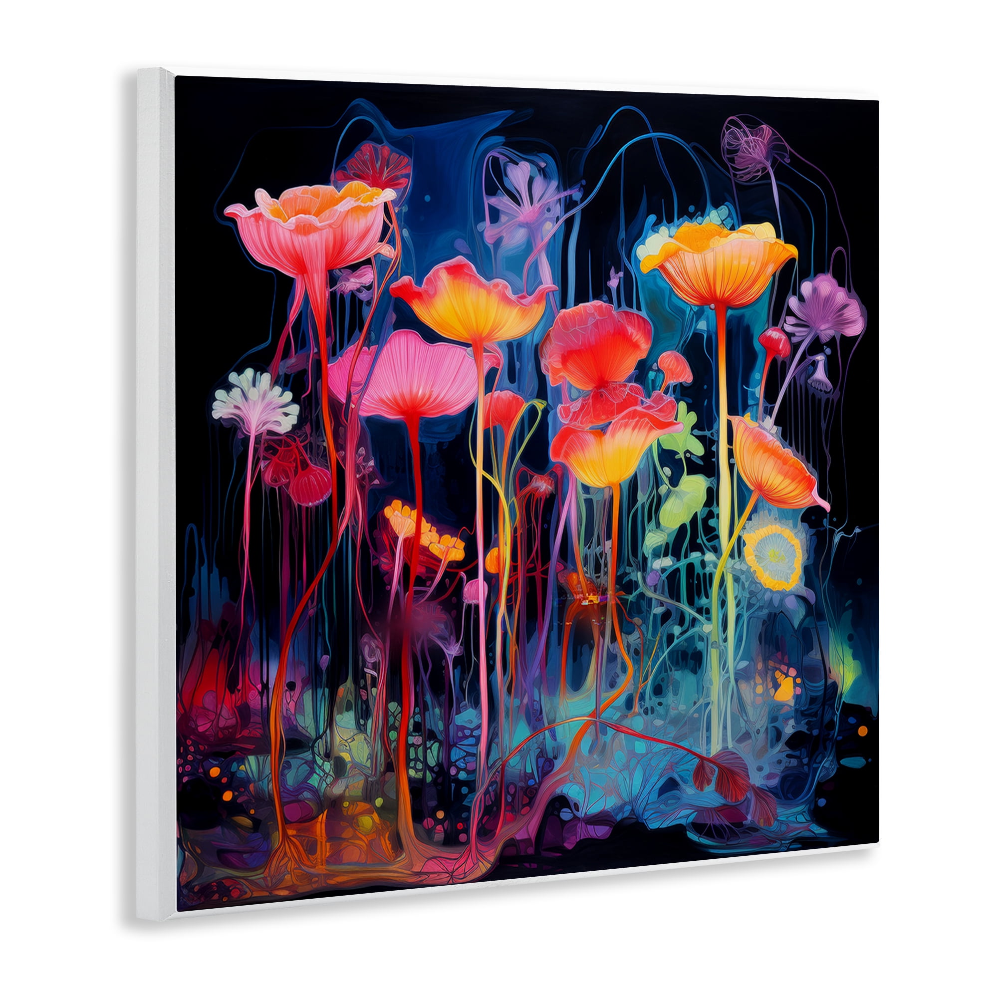 Stupell Industries Abstract Hued Blossoms Abstract Painting Unframed Art Print Wall Art, 12 x 12