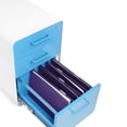 thumbnail image 5 of Poppin White + Pool Blue Stow 3-Drawer Vertical File Cabinet With Lock, 5 of 6