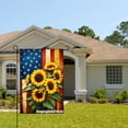 thumbnail image 2 of Joocar American Flag Sunflower Garden Flag For Spring Summer Home Outdoor Garden Yard Door Decor 12x18 Inch, 2 of 5