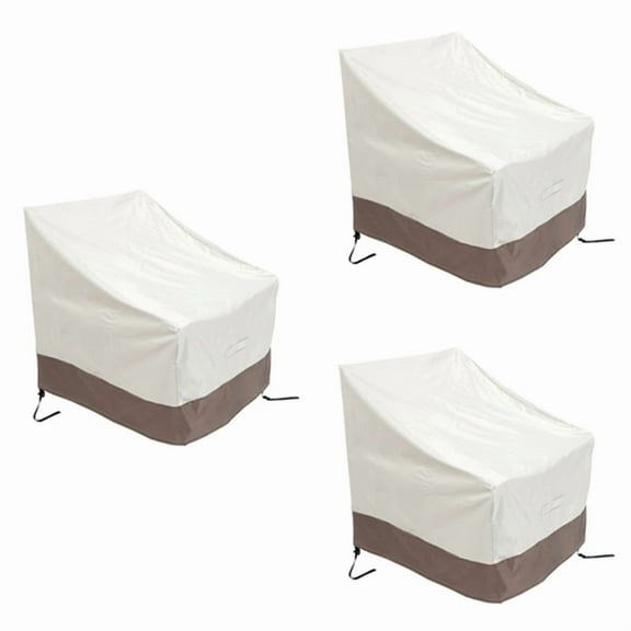 3 Pack Patio Adirondack Chair Cover 31x33x36 Inch Heavy Duty Outdoor Patio Chair Cover 420D, Waterproof Outdoor Lawn,3 x seat cover,Beige
