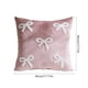 thumbnail image 3 of Funda de cojín para sofá con lazo de terciopelo, funda de almohada decorativa de poliéster de 40 cm (15,75") para decoración del hogar, rosa, 1 unidad JASKFLY, 3 of 9