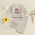 thumbnail image 2 of HFHAPW Toddler Kids Girls Clothes Outfits Long Sleeve Pullover Sweatshirt Tops + Pants Set 2Pcs Fall Winter,2-3 Y, 2 of 6