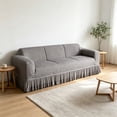thumbnail image 5 of Stretch Textured Sofa Cover with Ruffled Skirt, 3-Seater Couch Slipcover for 75"-90" Sofa, Soft Seersucker Fabric Protector for Pets, Living Room Decor, Washable, 1PK, 5 of 6