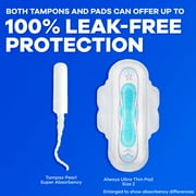 Tampax Pearl Tampons Multipack with LeakGuard Braid, Regular/Super Absorbency, Unscented, 68 Count