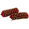 thumbnail image 3 of Banithani Indian Traditional 5 Line Classical Kathak 12 No Ghungroo Anklets Dancing Ankel Bracelet Pair Jewelry-Red, 3 of 5