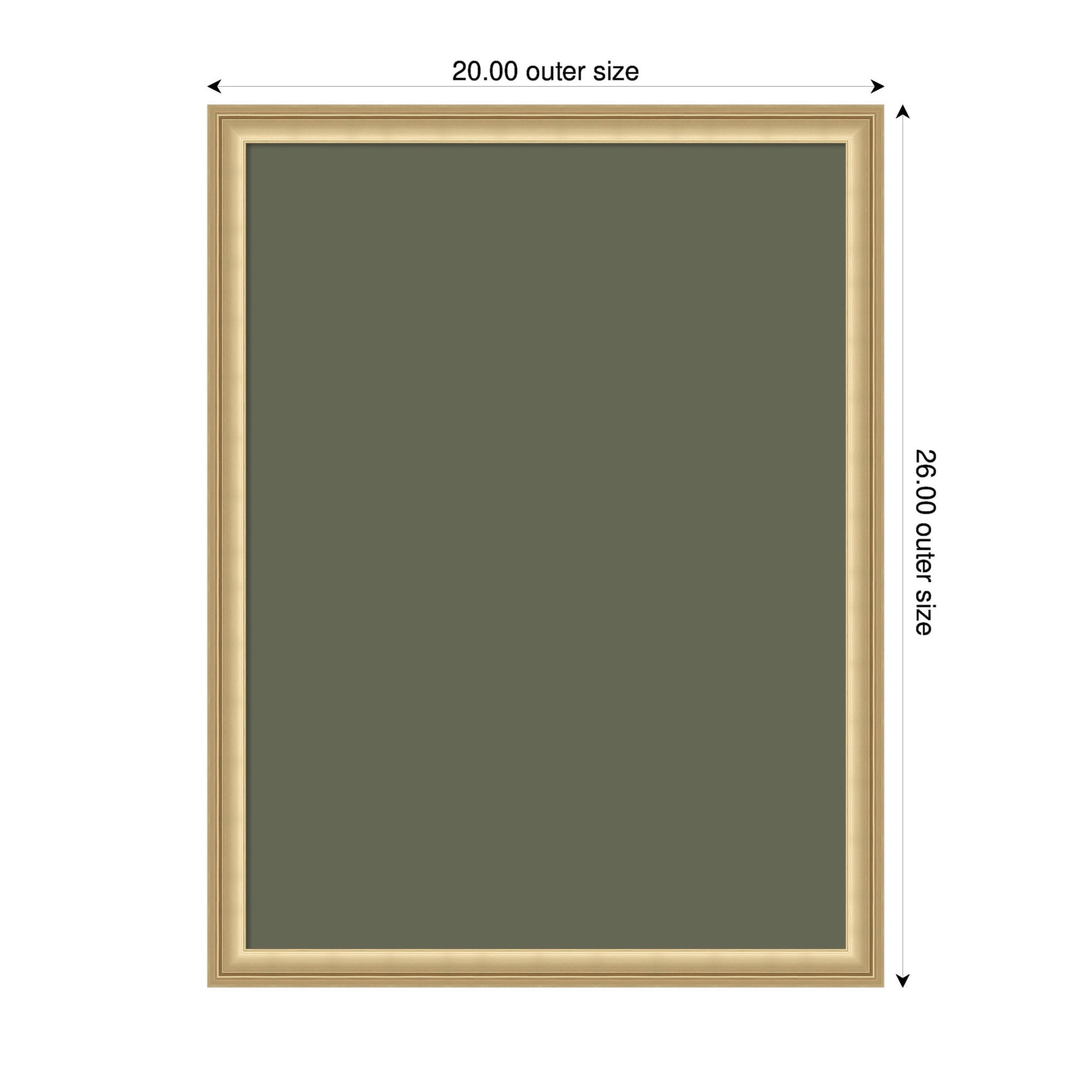 Kate and Laurel Framed Fabric Pinboard 20 x 26,  Printed Linen Classic Bulletin Board for Use as a Vision Board or Wall Organization, Florence Gold Frame