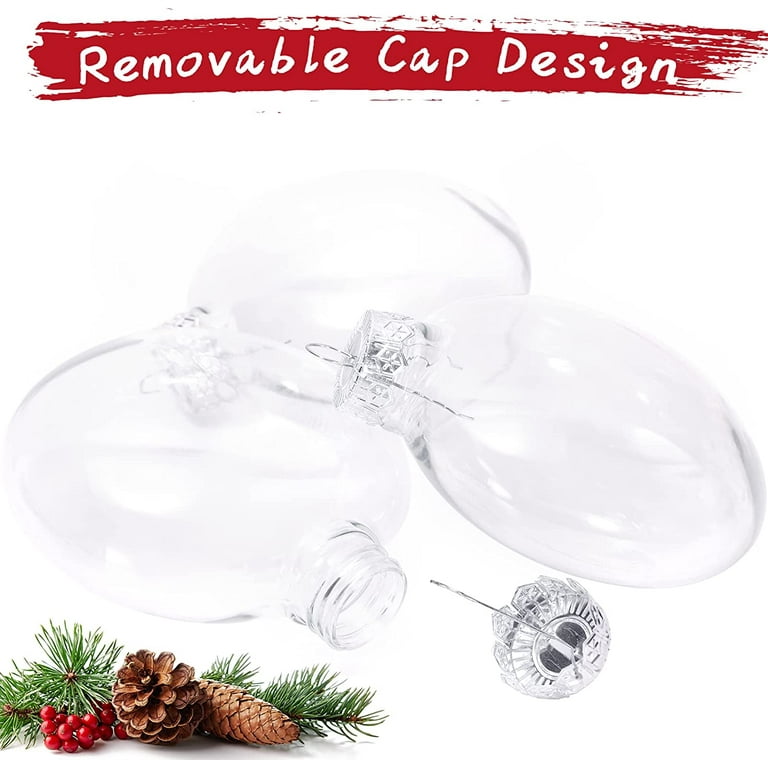 20-Pack 80mm Fillable Clear Ornaments - DIY Christmas Tree Balls, Baubles,  and Decorations