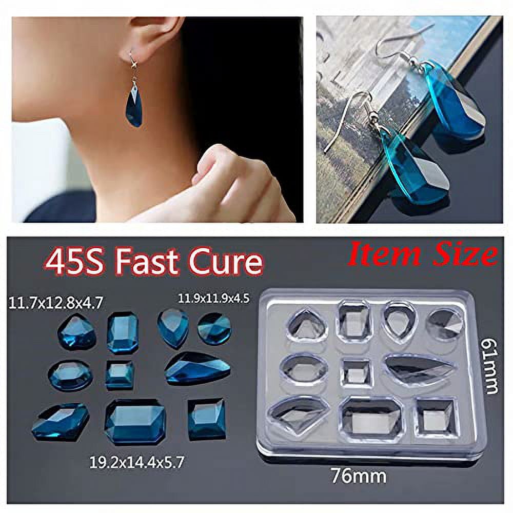 1KG Upgrade 45S Fast Cure Clear Hard UV Resin,High Transparency and No Shrinking +Mini Lamp For DIY Jewelry Earrings Necklace Bracelet Making,Casting & Coating