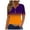 BB-Orange, variant on QATAINLAV Womens Tops Loose Fit Button V Neck Henley Shirts Trendy Eyelet Embroidery Tshirts Gradient Print Short Sleeve Tees Orange M