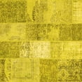 thumbnail image 1 of Ahgly Company Machine Washable Indoor Square Patchwork Yellow Transitional Area Rugs, 4' Square, 1 of 4