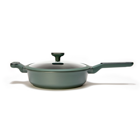 Phantom Chef 11 - Inch Deep Frypan with Lid – Cast Aluminum - Green - Midnight Collection