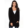 thumbnail image 1 of Cardigan pour Femmes Noir/gris/vert/rouge/violet avec Poche avant et Boutons, 1 of 4