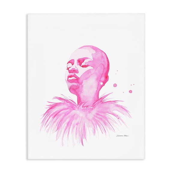 Stupell Industries In A Pink Mood Portrait Canvas Wall Art, design by Simone Elum