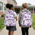 thumbnail image 5 of Whosucclay Purple Floral Print Kids Backpack for Boys Girls, Lightweight School Bag High School Kindergarten Elementary School with Large Capacity Adjustable Straps, 5 of 8