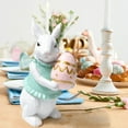 thumbnail image 3 of Luxcidy Easter Bunny Decorations, White Resin Easter Rabbit Decor, Spring Bunny Figurine Home Decor (A), 3 of 4