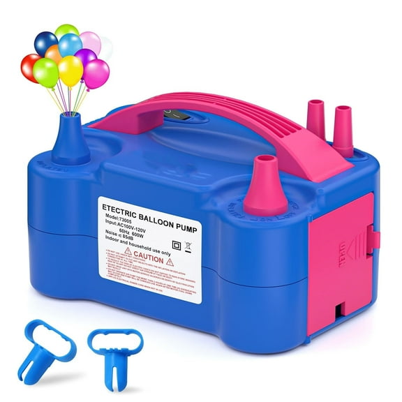 Electric Balloon Pump,Portable Electric Balloon Blower Machine Balloon Air Pump Dual Nozzle Rose Red 110V 600W Balloon Inflator for Party Decorations