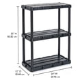 thumbnail image 3 of PaFagwy 3 Shelf Knect-A-Shelf Solid Light Duty Storage Unit 24 x 12 x 33 Organizer System for Home, Garage, or Basement, Black (3 Pack), 3 of 9