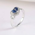 thumbnail image 5 of HeartsAndYou 1ct Natural Blue Sapphire Engagement Ring 14k SOLID White Gold Halo Heart Shape, 5 of 8