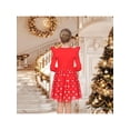 thumbnail image 5 of Sunny Fashion Girls Dress Scarlet Gold Polka Dot Tulle Twirly Ruffle Festive Christmas New Year 7 Years, 5 of 7