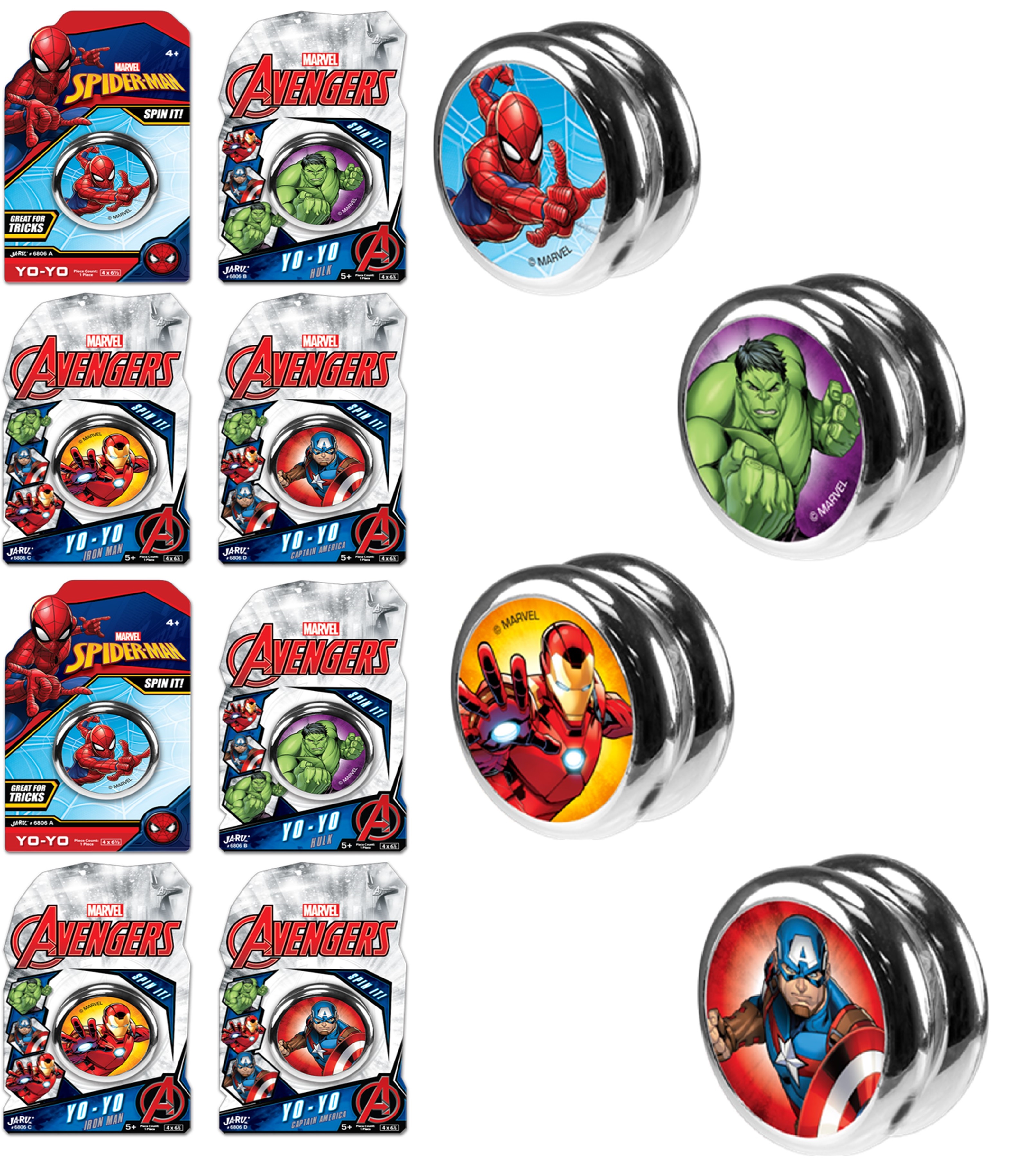 限定 クーポン10% JA-RU Marvel Avengers Toys YoYo Toy (24 Units Spiderman) Fidget  Toy Superheroes Spiderman ＆ Hulk Kids Yoyo Beginner String Trick Kids Yo-＿ 並行輸入品 通販