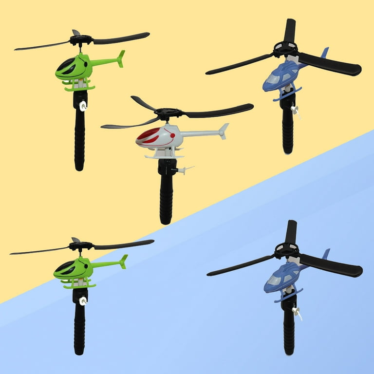 Pull Kids String Flying Helicopter Copter Plane Airplane Ball Handle Flight Launcher Toys Rc Hover Disco Corded