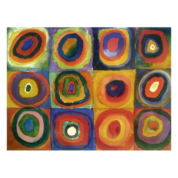 Global Gallery's 'Squares with Concentric Circles' By Wassily Kandinsky Unframed Giclee on Paper Print