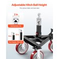 thumbnail image 3 of Trailer Dolly 3500lbs Capacity, Adjustable Height 18-22 Inch, Heavy Duty Steel Trailer Mover with Swivel Wheels & Brakes for Boat & Utility Trailers, 3 of 8