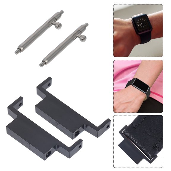 Clispeed Watchband Connecting Adapter Watch Band Connector Black 1 Pair