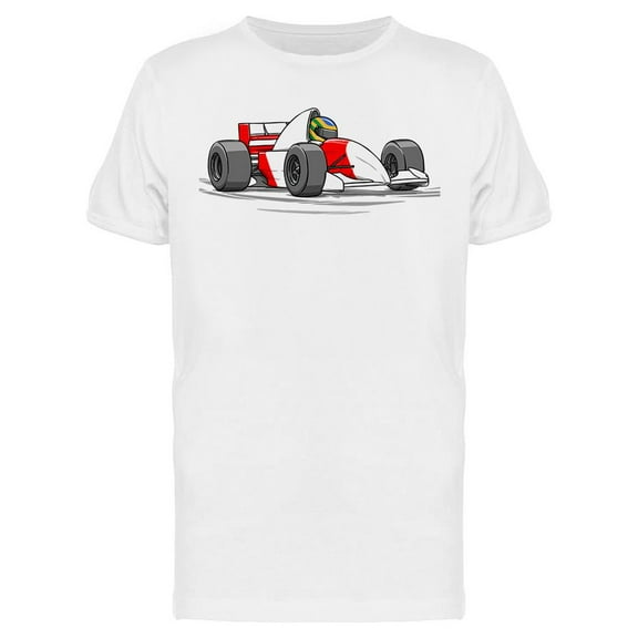 Cartoon Racing Car And Driver T-Shirt Men -Image by Shutterstock, Male Small