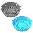 thumbnail image 1 of Freidoras de aire Bandejas de silicona para hornear Freidoras de aire reutilizables Insertos de silicona redondos para freidoras de aire para una fácil limpieza, 1 of 5