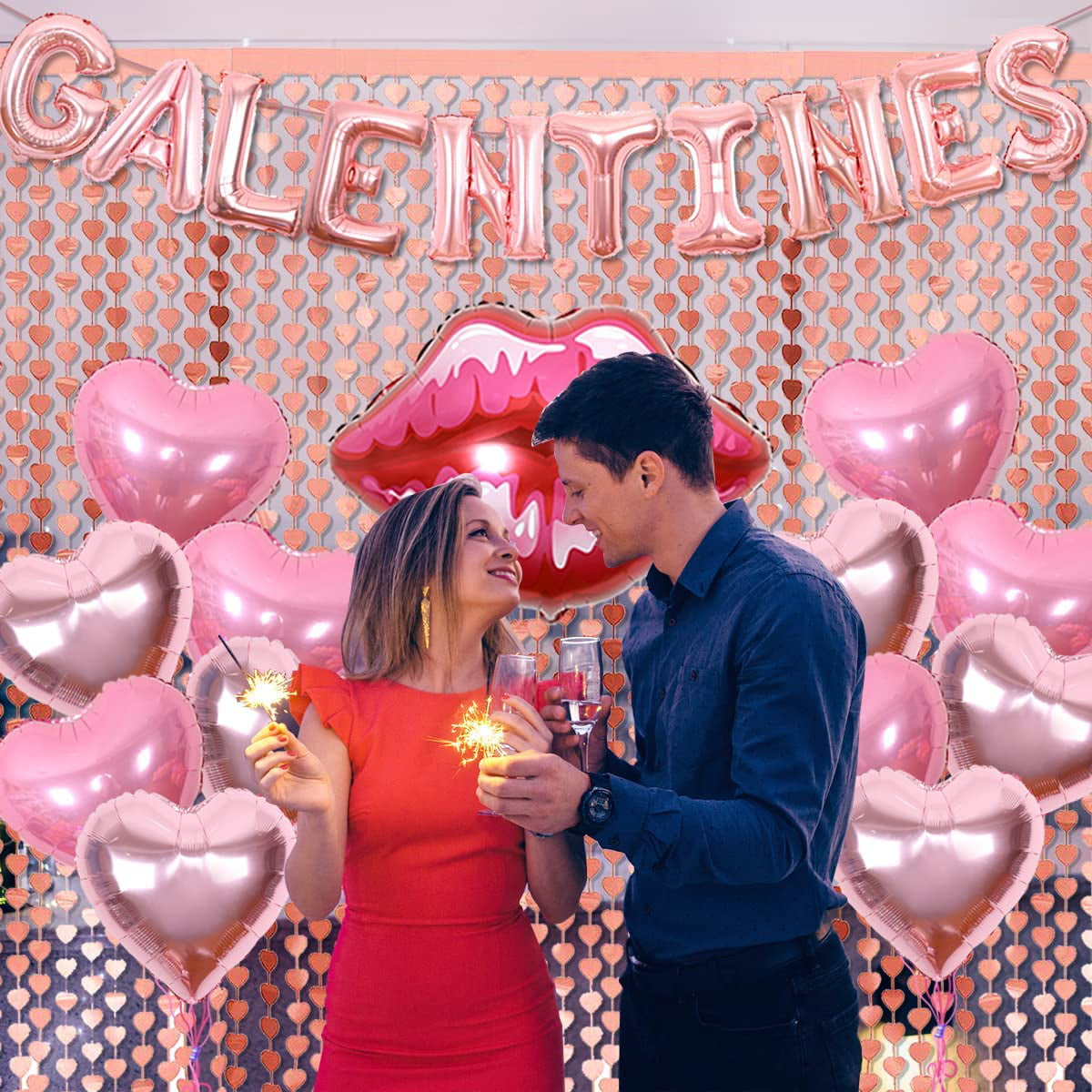 Galentine  Pink Heart Paper Tassel Garland, Valentines Galentines Party  Decor – Soiree Love