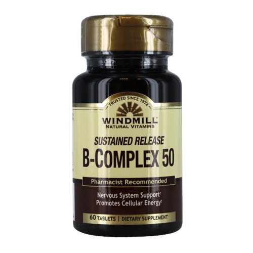 Windmill Natural Vitamins Sustained Release B Complex 50 Tablets, 60 Ea