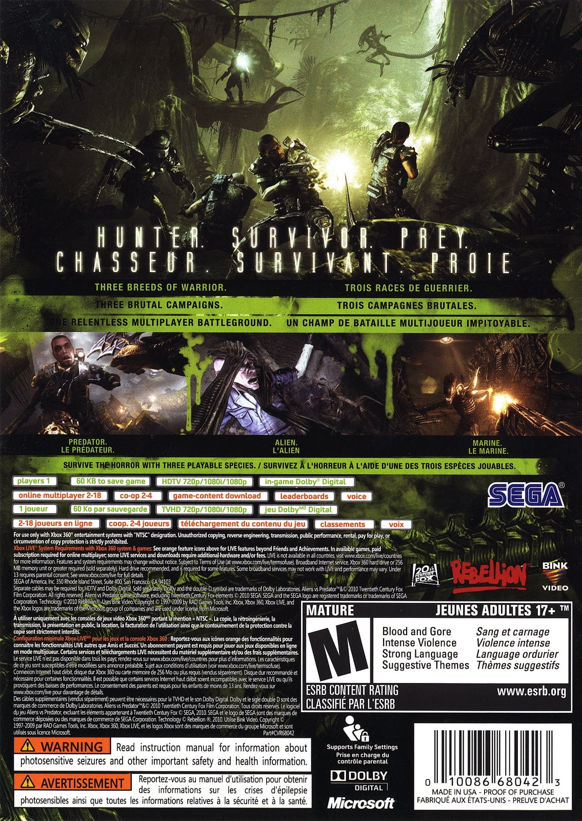 Buy Xbox 360 Aliens Vs Predator Online in UAE