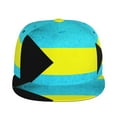 thumbnail image 2 of Men Women Retro Bahamas Flag Flat Bill Hip Hop Visor Snapback Hat Adjustable Baseball Cap, 2 of 8