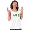 thumbnail image 3 of Peace Love Irish St Pattys Day Clover Tank Top Tee Shirt Women Brisco Brands X, 3 of 5