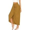 thumbnail image 4 of Sngxgn Women's Elastic Waist Party Pleated Midi Skirt(Khaki,M), 4 of 7