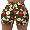 thumbnail image 2 of Haiem Red Fruit No Front Seam Biker Shorts for Women Yoga Workout Gym Bike Shorts with Tummy Control Moisture-Wicking-Medium, 2 of 9