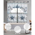 thumbnail image 2 of Country Star Blue Swag Kitchen Curtains Sets for Windows 24 Inch Length, Farmhouse Vintage Branches Wooden Short Window Curtain Panels Swags Valances and Tiers 3 Piece Set for Cafe/Dining Room, 2 of 5