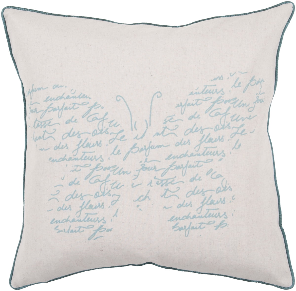 Surya Surya Pillows Area Rug Js048 Ivory Sea Blue Butterfly Typography Walmart Com Walmart Com