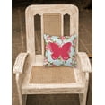 thumbnail image 2 of Carolines Treasures Butterfly Shabby Chic Blue Roses Canvas Fabric Decorative Pillow BB1035 14Hx14W multicolor, 2 of 2