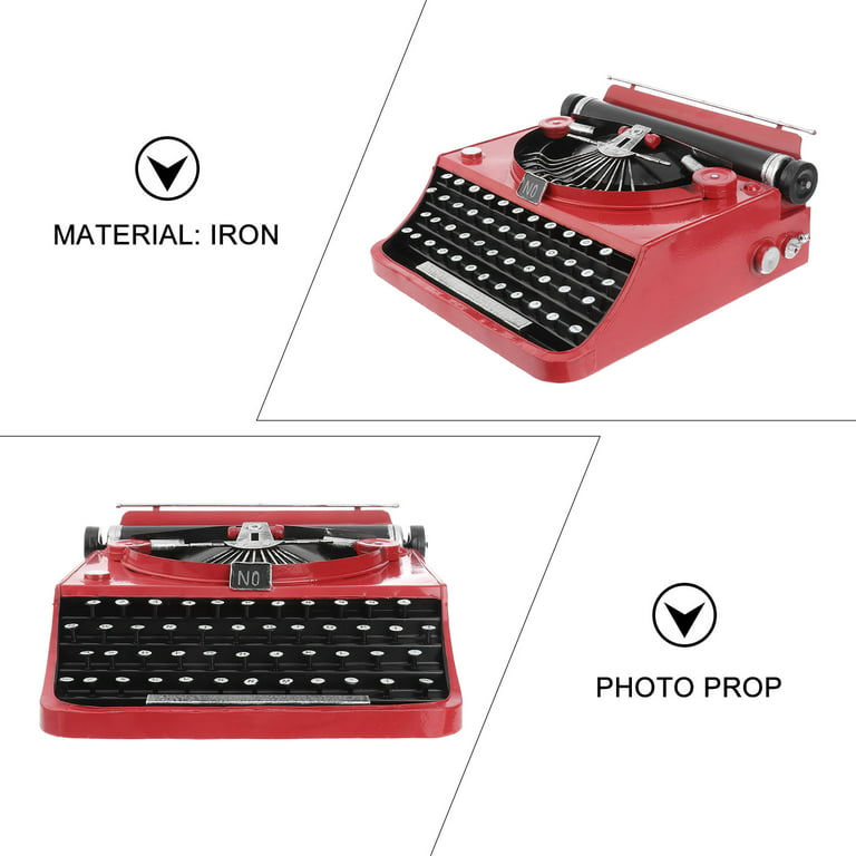  Retro Manual Typewriter - Old Fashioned Machinery Word  Processing Typewriter - Red Black Ribbon - Birthday Gift Display Decoration  - Normal use - Free Writing,White : Office Products