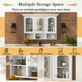 thumbnail image 5 of 47" Wall Mounted Bathroom Cabinet with Mirror, Cabinet with 3 Adjustable Shelves and 3 Open Compartments for Bathroom, Over The Toilet Space Saver Storage Cabinet with Glass Doors, 5 of 9