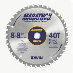 

Irwin Irwin - 14053 - Marathon 8-1/4 in. Dia. x 5/8 in. Carbide Miter and Table Saw Blade 40 teeth - 1/Pack