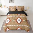 thumbnail image 2 of Homewish Brown Aztec Twin Bedding Sets 7-Piece, Bohemian Geometric Bedding Comforter Set, Rustic Lodge Cabin Farmhouse Sheet Sets, Breathable Home Decor, 2 of 8