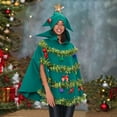 thumbnail image 2 of QQAMB Christmas Tree Poncho Adults Bow Ball Decor Hooded Cloak Cape Party Prop for Cosplay Party Outfits, 2 of 5