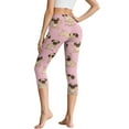 thumbnail image 2 of SCRAWLGOD Pug Dog Pink Soft Capri Leggings for Women Casual Tummy Control 3/4 Cropped Leggings for Workout Running Gym High Waisted Capris Tights with 2 Pockets, XS, 2 of 7